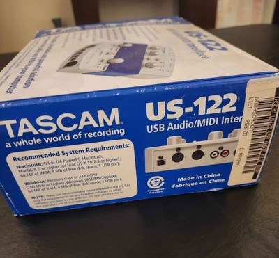 Tascam US-122 - 2 Channel - USB Audio MIDI Interface W/ Original Box & Manual