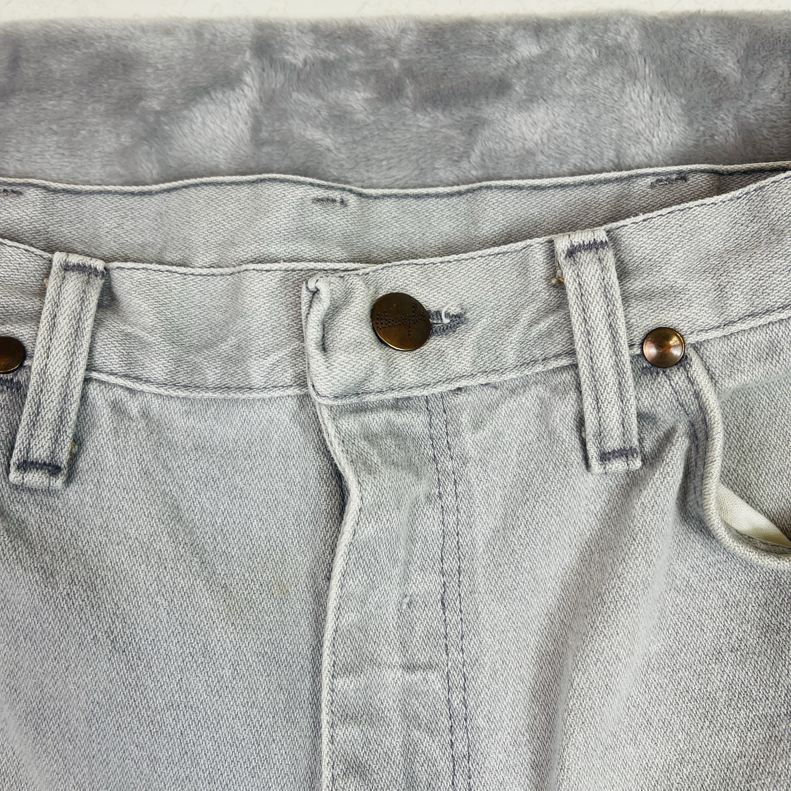 Vintage Wrangler Jeans 32x34 Mens Slim Fit Cowboy Cut Light Gray USA 936GRY thumbnail 3