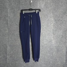 FIGS Zamora Jogger Scrub Pants Womens XXS Navy Blue Technical Cargo W18SW2005