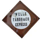Vintage  WELLS FARGO EXPRESS & CO Railroad Supplies Porcelain Enamel Sign