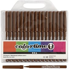 Colortime Drawing pens, Brown, One Size