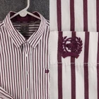Cinch Striped XL Cotton Button-Down Red Cowboy Mens Shirt Long Sleeve Pocket