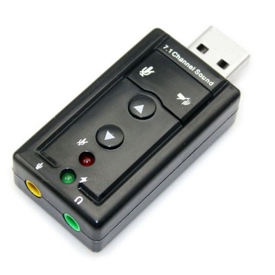 USB 2.0 Externe 7.1 Kanal 3D Virtuelle Soundkarte Adapter, Plug & Play, Schwarz