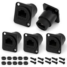 OFFCUP 5 Pack D-type RJ45 CAT6 Panel Mount Socket Adapter, RJ45 Coupler Femal...