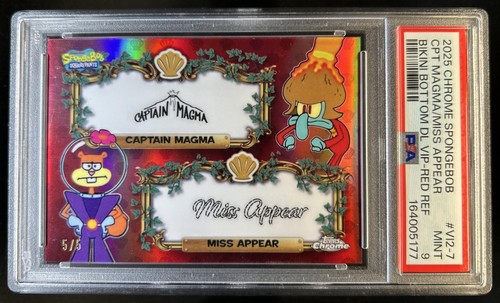 2025 Topps Chrome SpongeBob Miss Appear Captain Magma Bikini VIPs Red #/5 PSA 9