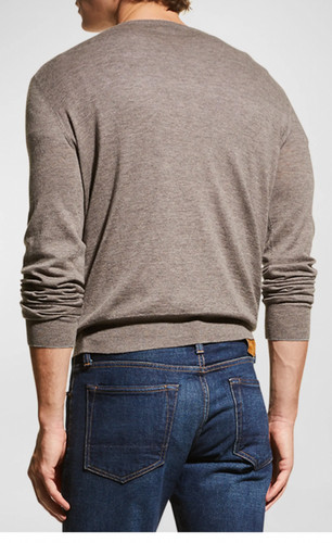 Neiman Marcus Cloud Cashmere Sweater NWT Size XL brown v neck