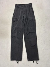 Rothco BDU Pants Mens X-Small Regular Black Cargo Drawstring Hem Button Fly