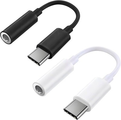 2 Pack USB C to 3.5mm Headphone Jack Adapter, Hi-Fi DAC Audio Converter with Mic