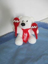 Coca Cola Pl&uuml;sch Eisb&auml;r Werbeartikel Teddy B&auml;r Sport  Tennis