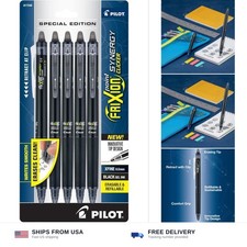 PILOT FriXion Synergy Clicker Erasable, Pack of 5, Black Ink