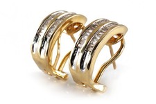 Ohrstecker Halbcreolen 60 Diamanten ca. 0,60 ct M/SI 585 Gelbgold [BRORS 19030]