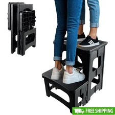 Foldable Step Stool Non-Slip Lightweight Portable Multi-Purpose 300lbs Capacity