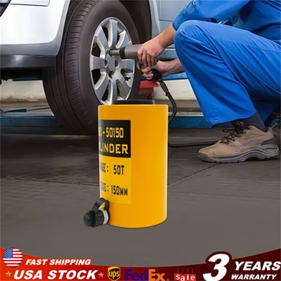 #ad #ad Hydraulic Cylinder Jack 50 Ton 150mm 6 inch Stroke Solid Pressure Pump Ram 953CC $137.76