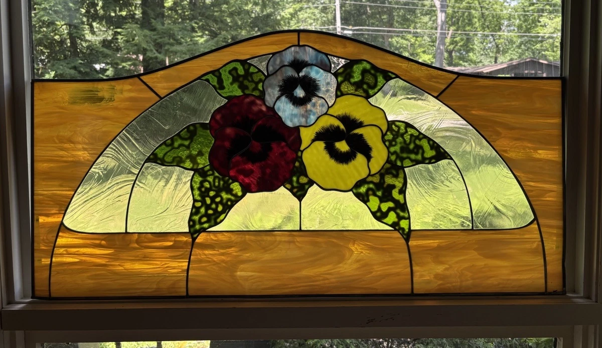 大きなステンドグラス❁ヴィンテージ Large Antique Stained Glass for sale | eBay