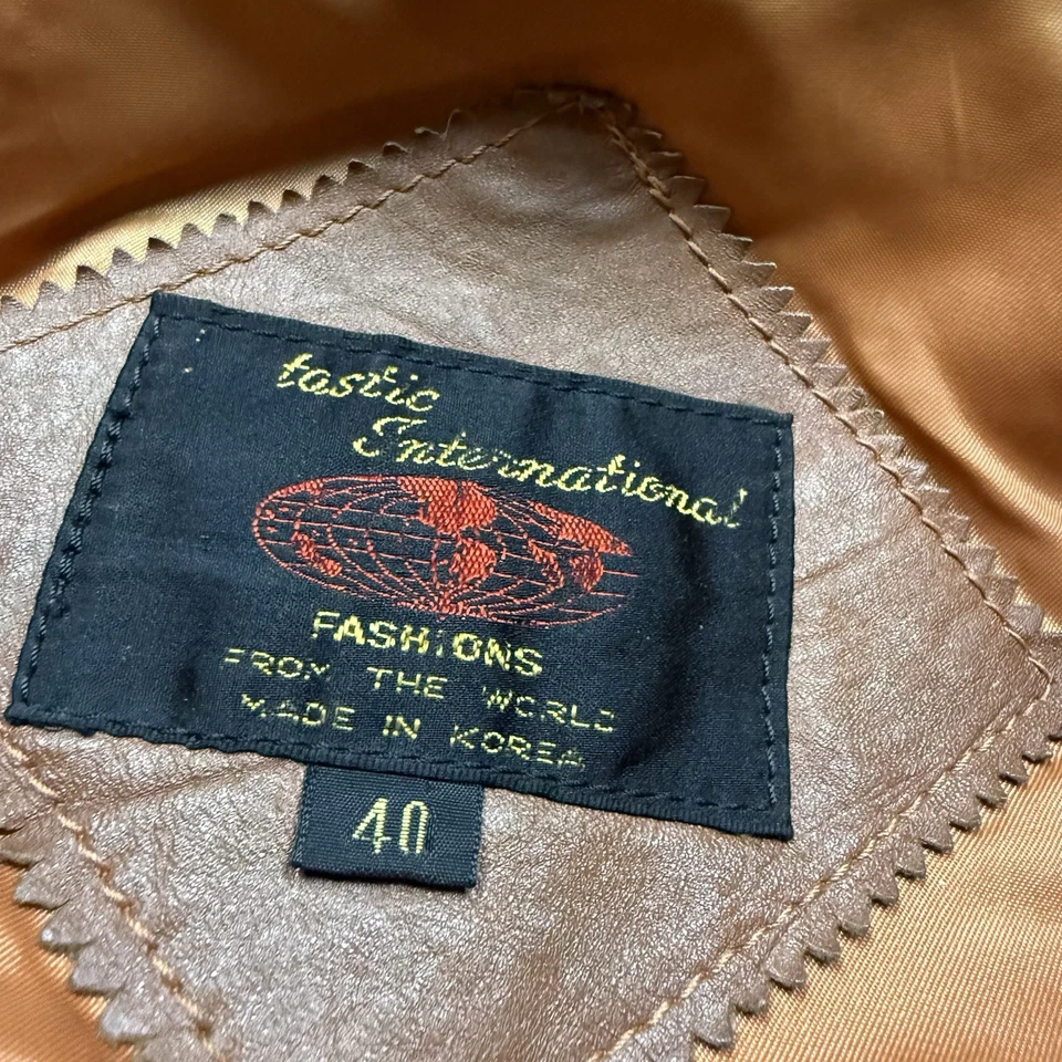 Винтажная кожаная куртка Ricky размер 40 мужская XS модель рокабилли - Изображение 3 из 4