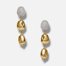Lele Sadoughi Women's 14K-Gold-Plated Pebble Crystal Linear Earrings