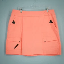 Jamie Sadock Size 16 Bright Orange Skinnylicious Pull On Golf Pickleball Skort
