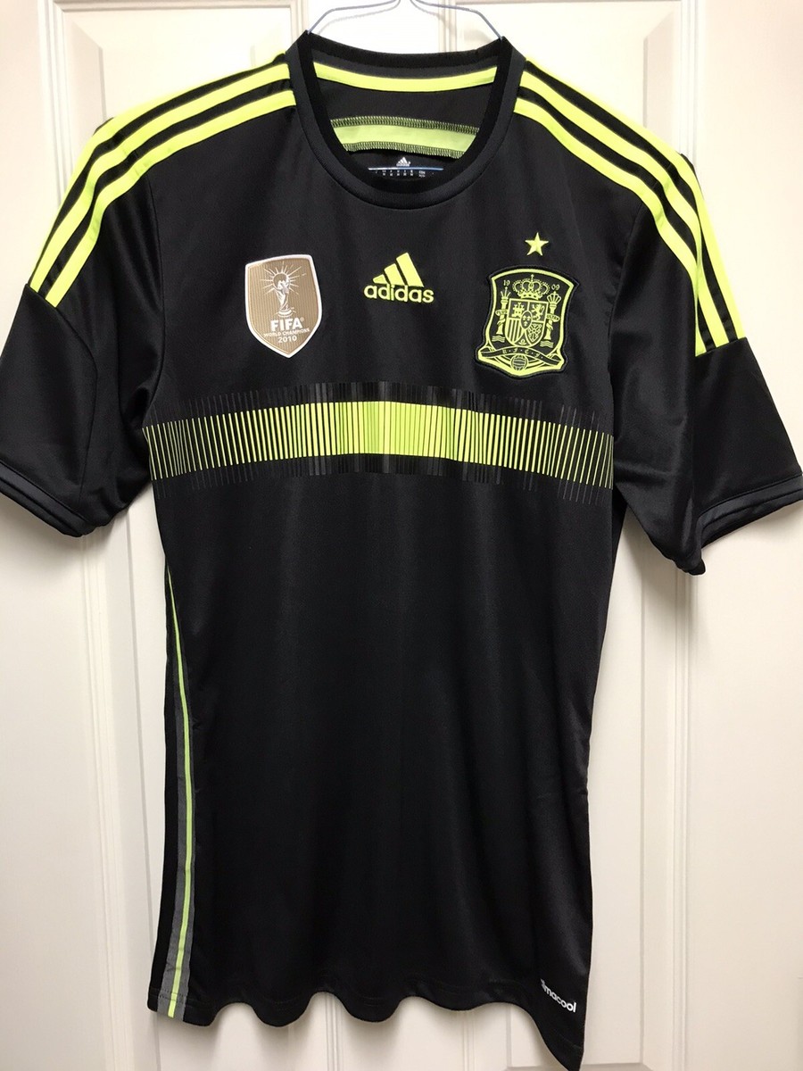 NWOT 2014/15 Spain Away Jersey M Adidas Black w/ 2010 World