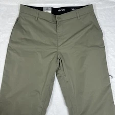 Hurley Tech Pant Hidden Zip Side Pocket Moisture Wicking Stretch Green 40x32