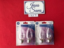 4 GE 25w Flame Shape Decorative Medium Base 75337 Crystal Clear Bulb  1327