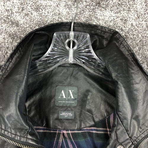 AX Armani Exchange Vintage Black Leather Jacket Coat Women Size Small - Picture 4 of 16