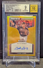 2022 Josh Jung Panini Prizm Draft Picks Gold Signing Sessions BGS 9 6/10 #SS-JJ