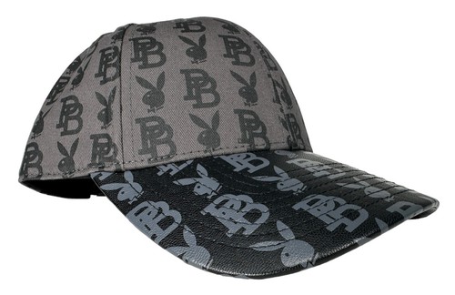 Playboy Premium Estampado Negro y Gris Estampado Completo Correa Sombrero, Gorra, Nuevo - Imagen 5 de 13