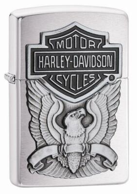 Zippo Harley Davidson Chrome Lighter With Emblem, 200HD.H284, New In Box