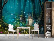 3D Forest Night Totoro Grassland Self-adhesiv...