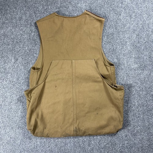 VINTAGE 40s Bob Allen Vest Hunting Shooting Skeet Trap Canvas Flannel 1940s - Picture 7 of 12