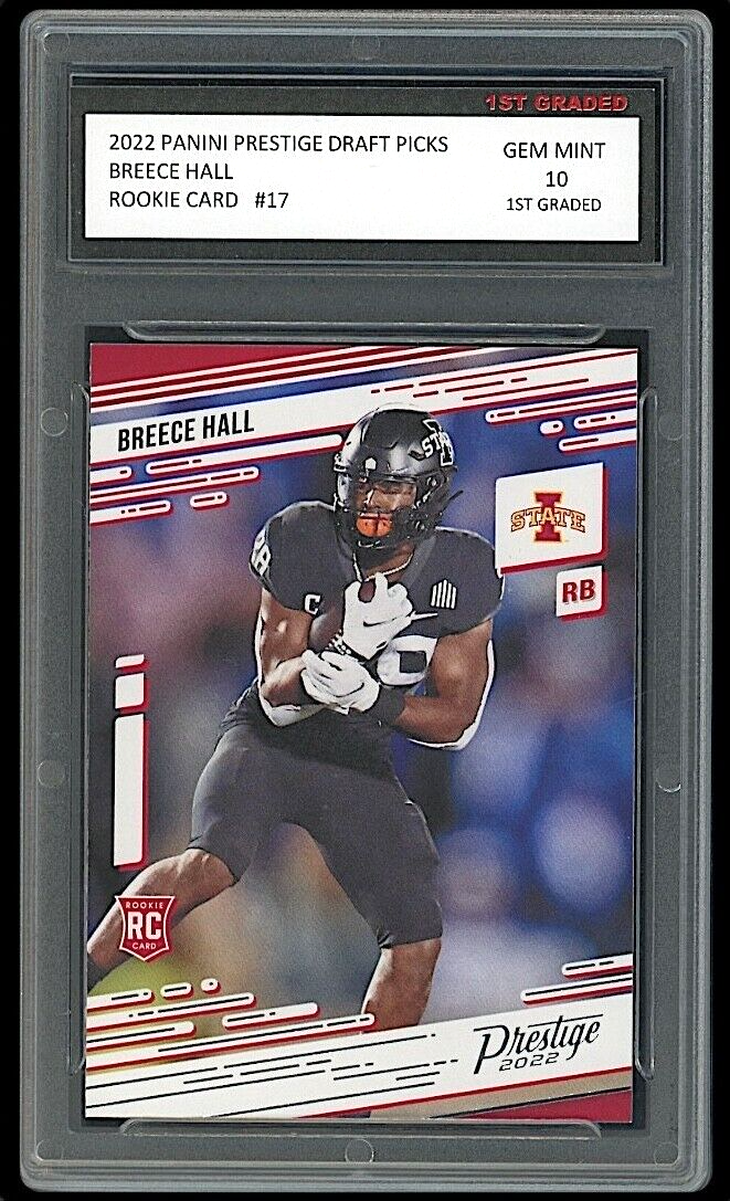 Breece Hall 2022 Panini Prestige DP 1st Graded 10 NFL Rookie Card #17