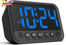 Small LED Digital Clock for Bedroom Loud Alarm Clock for Heavy Sleepers Adults