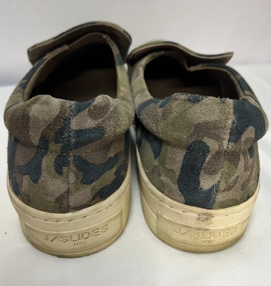 J/Slides NYC Womens Size 10M Suede Leather Gray Camo Platform Harry Sneaker - Image 3 of 4