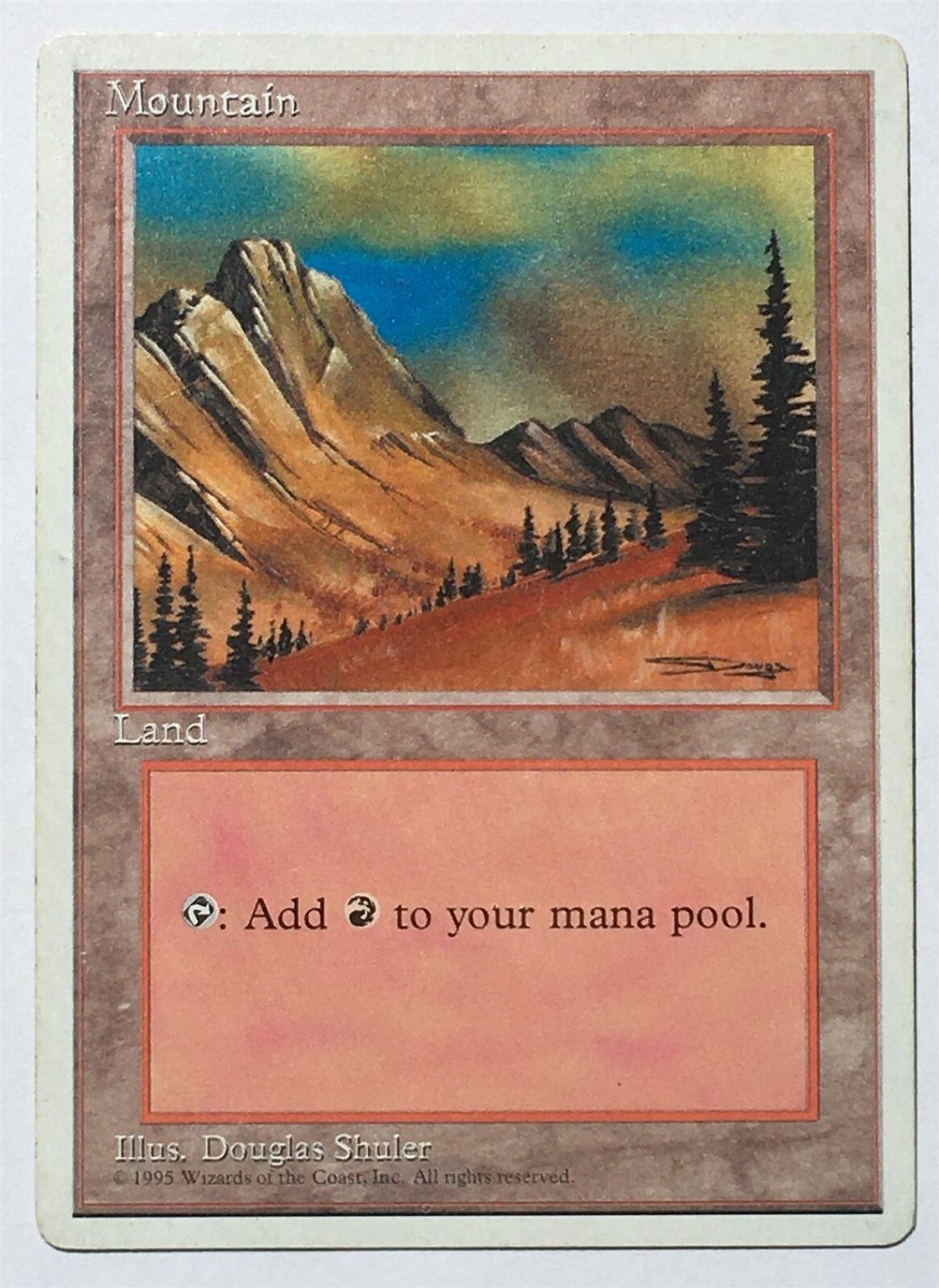 Magic MTG - Mountain (Slope) - Alternate 4th Fourth Edition Glossy