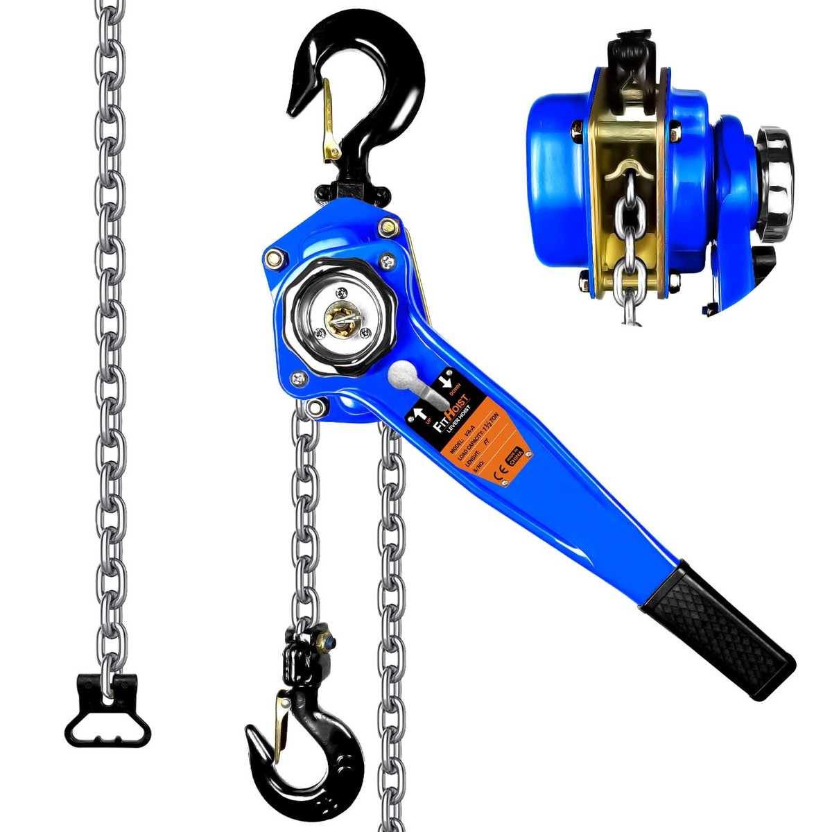 SKYSHALO Manual Lever Chain Hoist, 1-1/2T 3300 Lbs. Capacity Heavy Duty Come Along 10 Ft Lift Alloy Steel Chain For Warehouse Cgksbhlhl112ikyyj001v0 250919