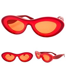 Futuristic Modern Contemporary Retro Party Club Rave SUN GLASSES Funky Red Frame