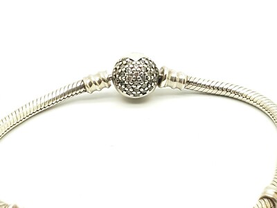 Pandora ale 925 Sterling Silver Sparkling Heart CZ Bracelet | eBay
