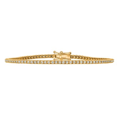 Natural Diamond Tennis Bracelet G SI 14K Yellow Gold 6.5 inches B5886-1I