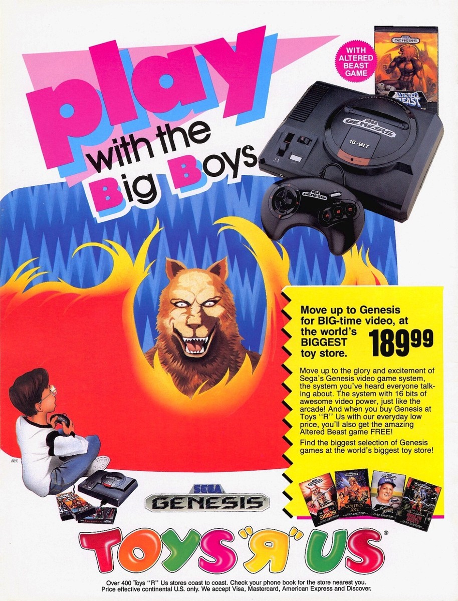 Sega Genesis Original System Console Toys R Us Promo Ad Wall Art