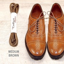 MEDIUM BROWN Waxed Cotton SHOELACES Laces any qty  one ship chg Allen Edmonds