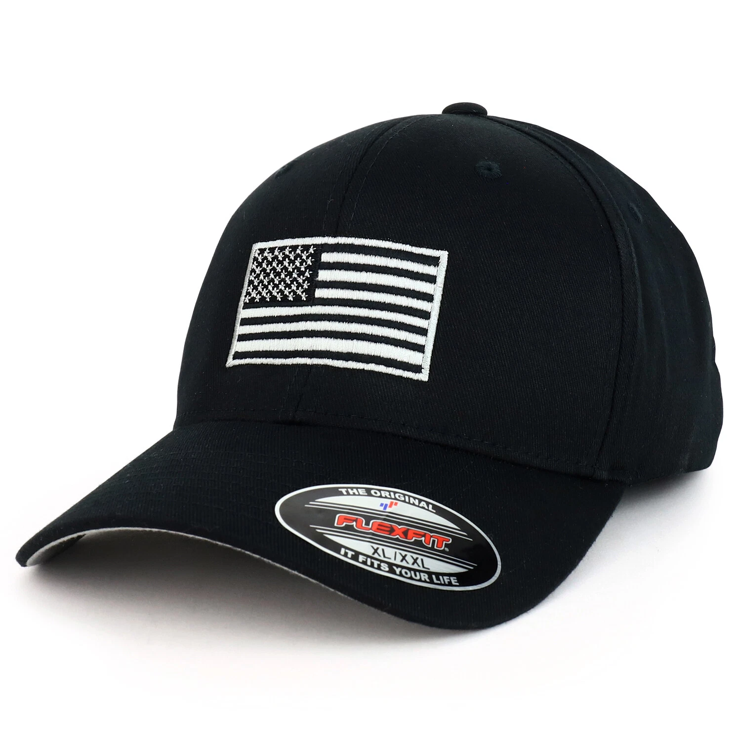 USA American Flag Embroidered Flexfit Cap Fits Up to 4XL - FREESHIP