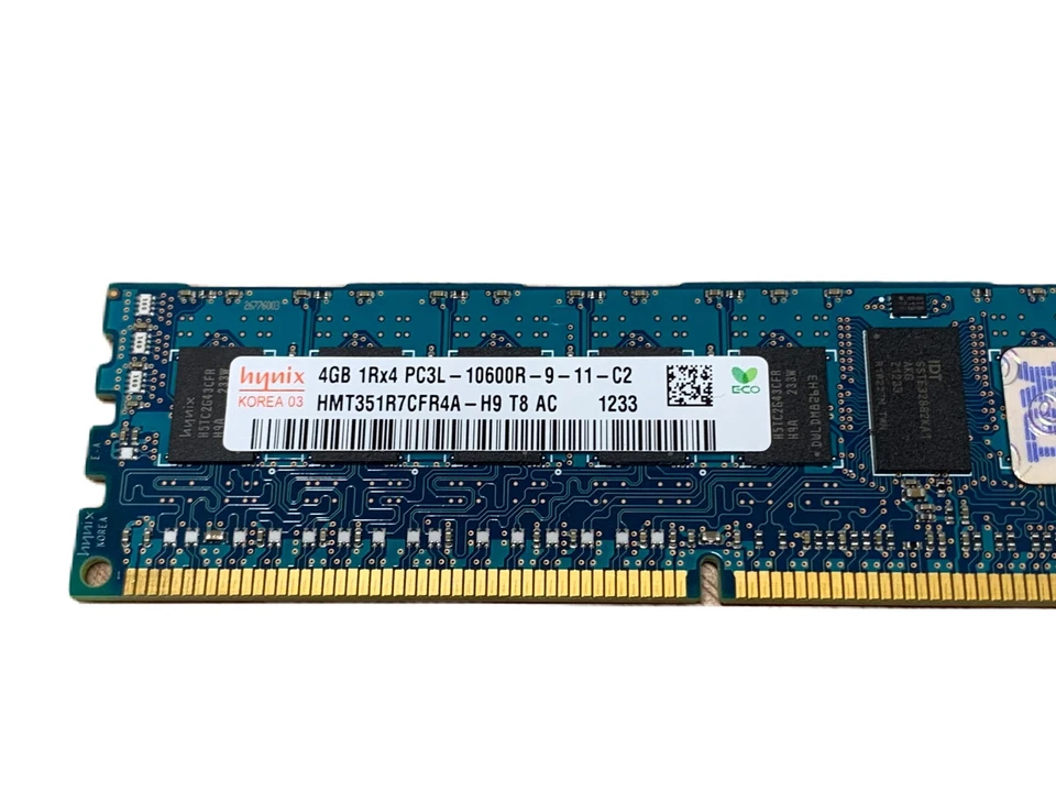 Hynix 4GB 1Rx4 DDR3 PC3L-10600R HMT351R7CFR4A-H9 ECC Reg Server Memory - Image 4 of 4