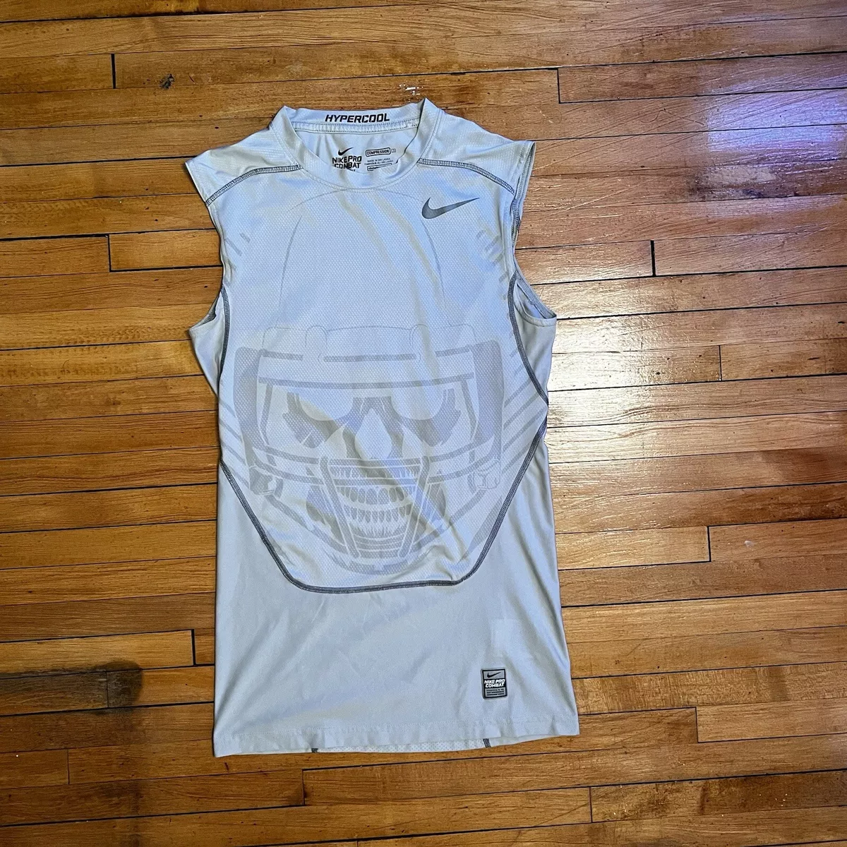 Nike Pro Combat Hypercool 2.0 Fitted Shirt Men XL Sleeveless Tank gray  football