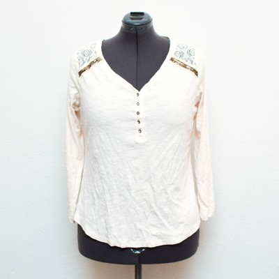 NEW Chaps Women/'s Size S Red /& White Shirt Top Lace Up Front