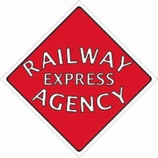 Railway Express Agency Hard hat Sticker Lunch Bx Train Approx 1-3/8" H x 1-3/8"W