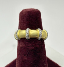 Sterling Silver Gold Vermeil Cubic Zirconia Eternity Band Size 6