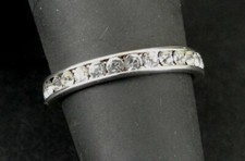 Ring Silver Cubic Zirconia Stones Channel Set Band Sterling 925 Size 7 Ring