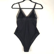 Victorias Secret Teddy Womens Medium Lace Black Adjustable Straps Soft Polyamide