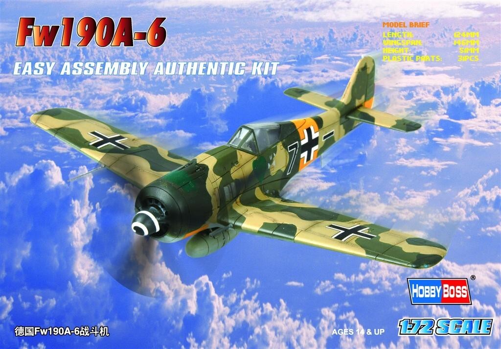 HOBBY BOSS 80245 Focke Wulf Fw-190 A-6 - kit 1/72 NUOVO PARTI SIGILLATE