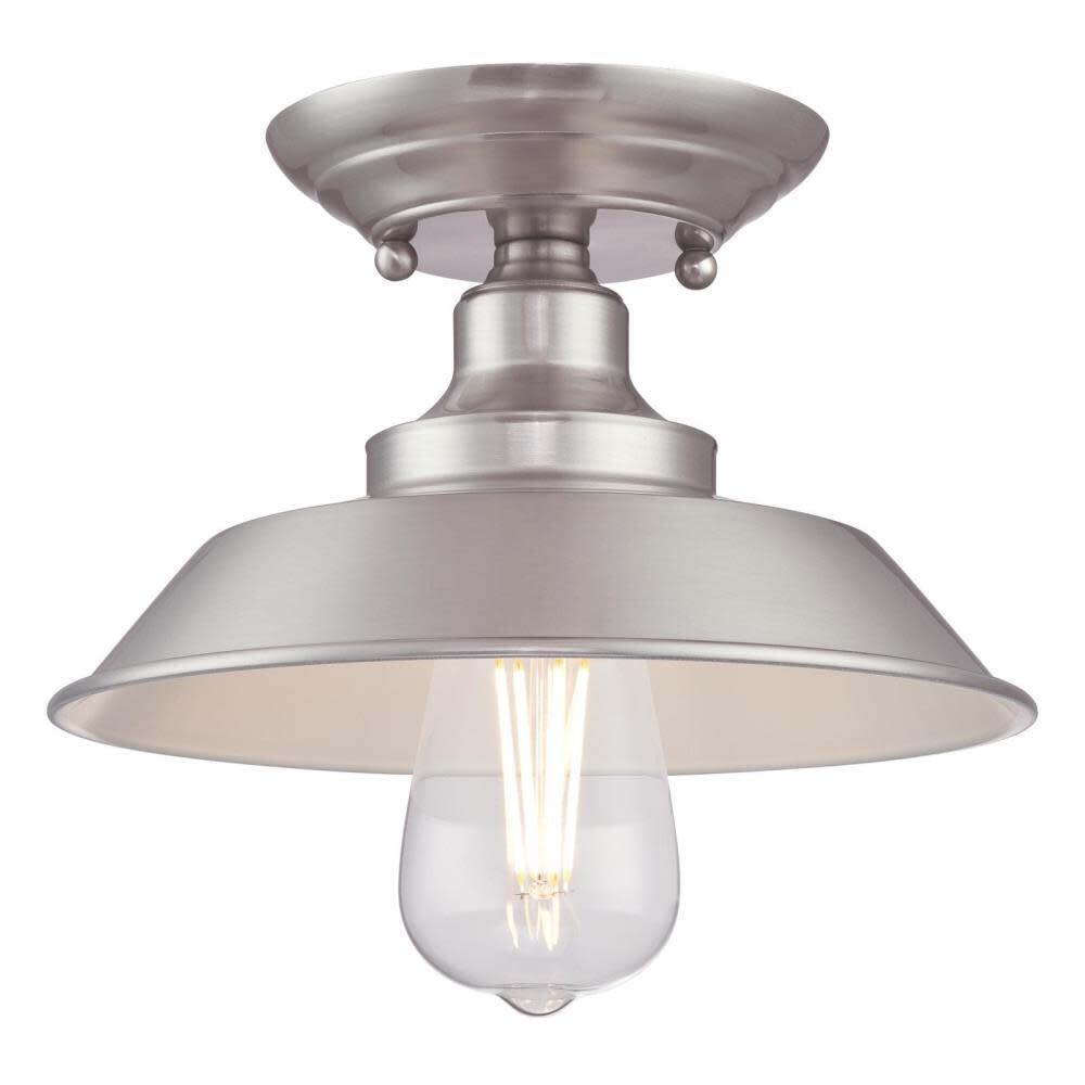 Westinghouse 6370000 Nickel Iron Hill 9"W Semi-Flush Ceiling Fixture